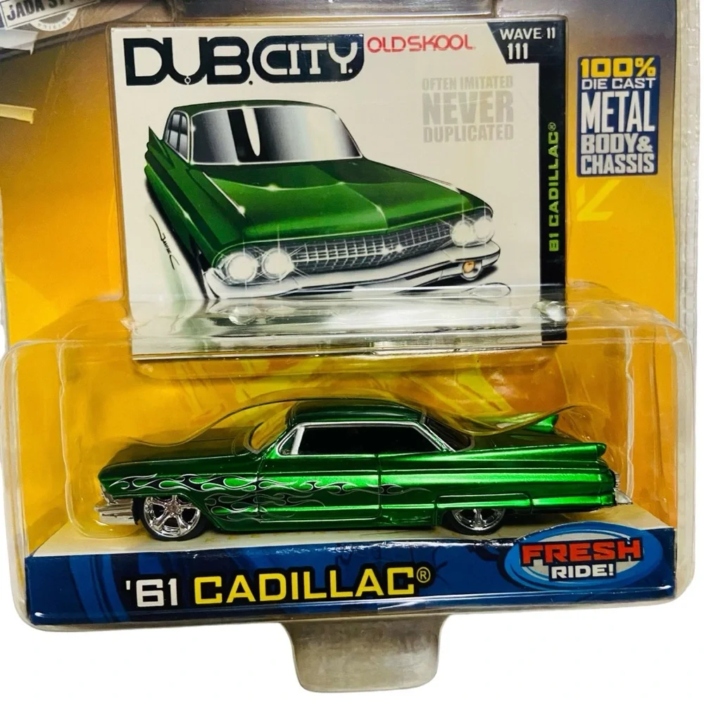 Dub City Oldskool 61 Cadillac 1:64 Jada Toys Metallic Green Die Cast